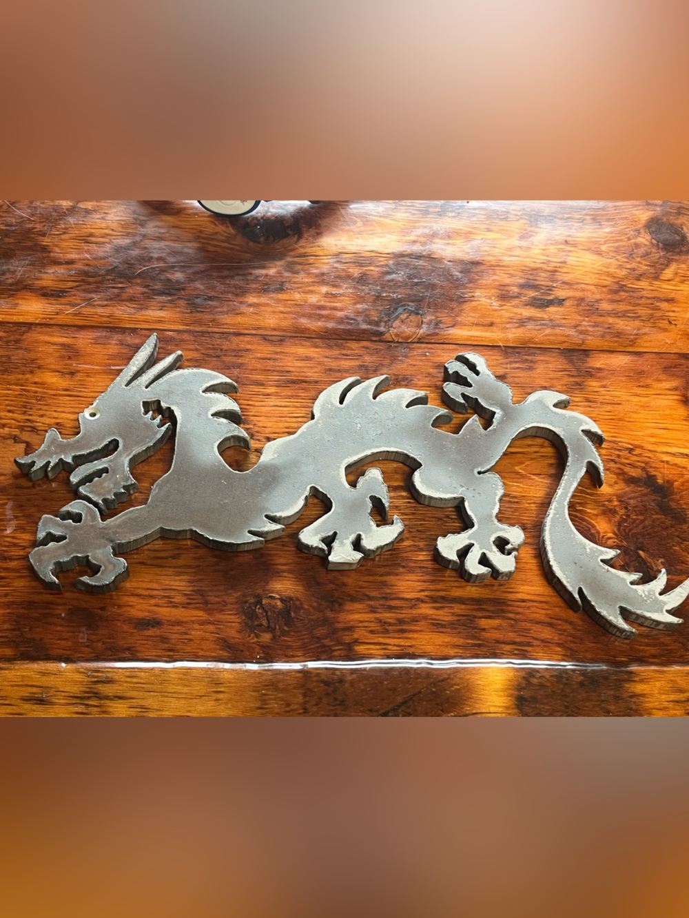 Metal Dragon Wall Art - Silver Decorative Sculpture